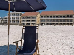 The beach is steps from Eastern Shores Condominiums in Highway 30A Florida