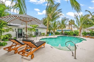 The outdoor pool in front of the other Anna Maria Inn locations in Bradenton Beach Florida