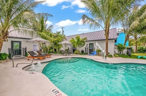 The outdoor pool available to guests at Anna Maria Island Inn on Anna Maria Island Inn
