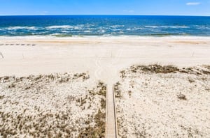 Aerial view of the Gulf of Mexico from a private balcony at Island Sunrise