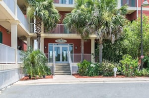The entrance to Water Street Hotel  Marina in Apalachicola Florida