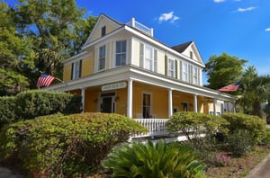 View from street of Coombs House Inn  Suites in Apalachicola Florida