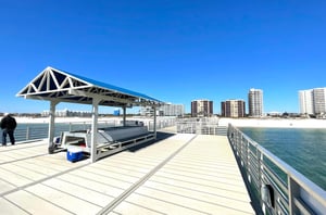 The private fishing pier on the Gulf in front of Four Seasons