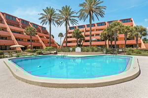 Aegeans swimming pool is just steps from the condos..