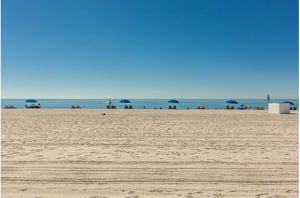 Beach in front of Tropic Isle in Gulf Shores Alabama