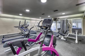 Strength and cardio equipment in the gym at Summer House on Romar Beach