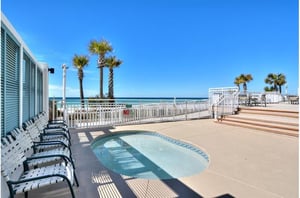 Take the stress away in the hot tub at Watercrest Condominiums in Panama City Beach Florida