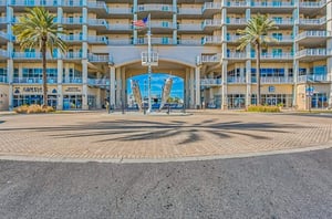 View from the street of the Wharf Condominiums in Orange Beach Alabama	
