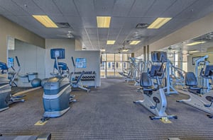 Cardio equipment in the gym at the Wharf Condos in Orange Beach Alabama