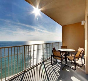 Gulf front balcony view at Seawind Gulf Shores AL