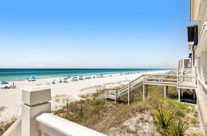 See for miles down the coast from a beachfront home