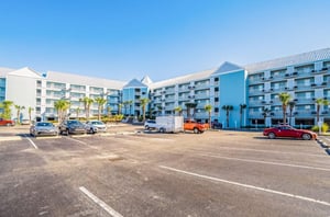 View of Grand Caribbean and the parking lot in front