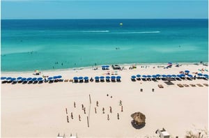 Beachfront balconies at Emerald Isle in Panama City Beach Florida  offer stunning Gulf views