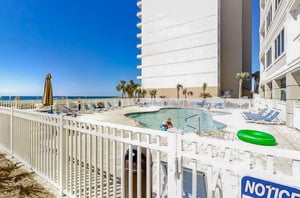 The outdoor swimming pool in front of Marlin Key in Orange Beach Alabama