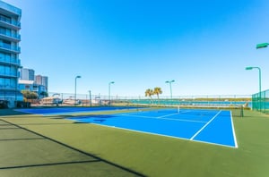 The outdoor tennis courts at Gulf Shores Surf and Racquet Club