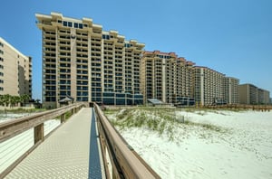 View from the beach of Phoenix I in Orange Beach Alabama