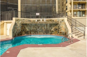 Lovely pool fountain at Phoenix I in Orange Beach Alabama