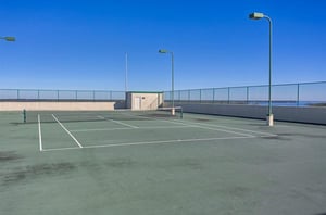 The outdoor tennis courts at Phoenix on the Bay