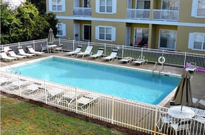 Balcony view of pool at Herons Watch in Seagrove Beach FL