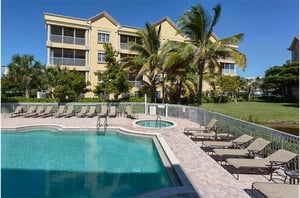 Large pool area at Bella Lago in Fort Myers Beach Florida