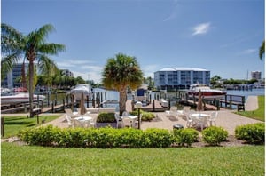 Lovely view of the boats and canal at Estero Yacht  Racquet in Fort Myers Beach Florida