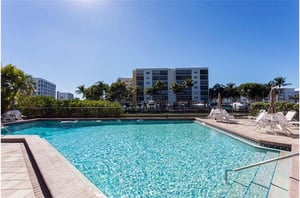 Wonderful heated pool area at Estero Yacht  Racquet in Fort Myers Beach Florida