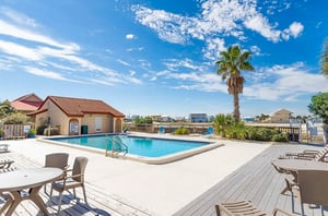 Take in amazing water views from an outdoor pool