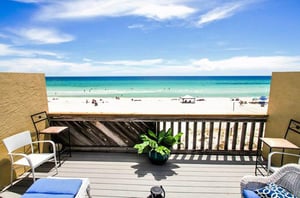 Enjoy a view of sand and waves from Largo Mar in Panama City Beach FL