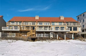 The townhomes have spacious decks furnished with lots of seating.