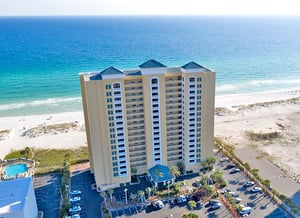 The Emerald Isle Condominums are a beachfront property with direct access to Gulf