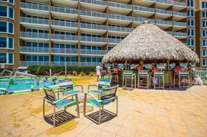 The poolside bar at Emerald Beach Resort in Panama City Beach Florida