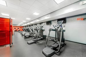 A row of treadmills in the gym at Emerald Beach Resort in Panama City Beach Florida