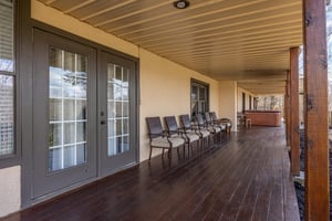 Seating on Covered Deck at Hoop Dreams Lodge