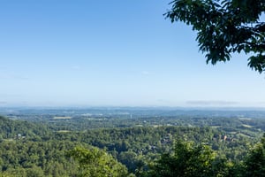 Window view at Cozy Mountain View, a 1 bedroom cabin rental located in Pigeon Forge