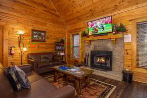 Living room at Eagles Nest, a 2 bedroom cabin rental located in Sevierville