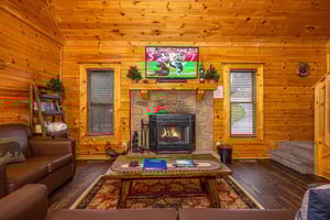 Fireplace at Eagles Nest, a 2 bedroom cabin rental located in Sevierville