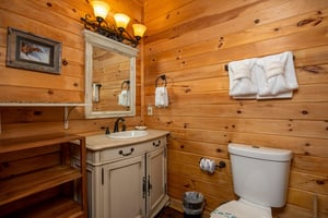 Bathroom at Eagles Nest, a 2 bedroom cabin rental located in Sevierville