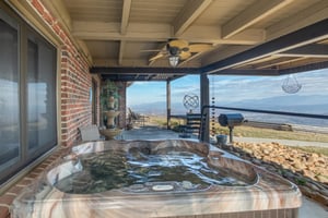 Hot tub with views of Pigeon Forge at Best View Ever A 5 bedroom cabin rental in Pigeon Forge