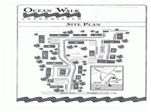 Community map showing pools, tennis courts, lake, clubhouse, and unit location.