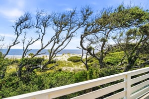 A second balcony angle captures the dunes, windshaped trees and Atlantic shoreline.