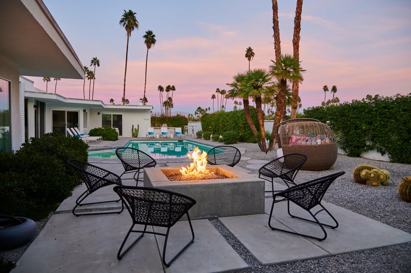 Poolside firepit lounge