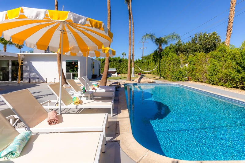 Enjoy the Palm Springs lifestyle in this amazing pebble finish pool
