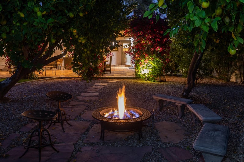 Unwind in the evening by the fire feature