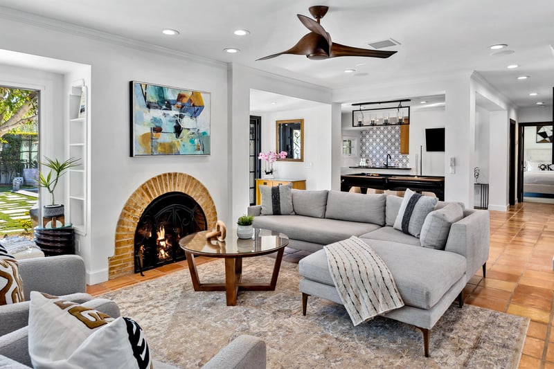 Relax around the fireplace