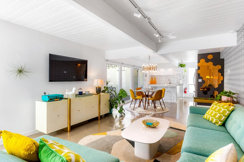 Open concept living, kitchen and dining