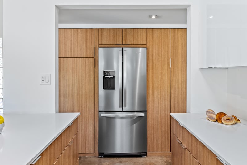 Sleek stainless steel fridge