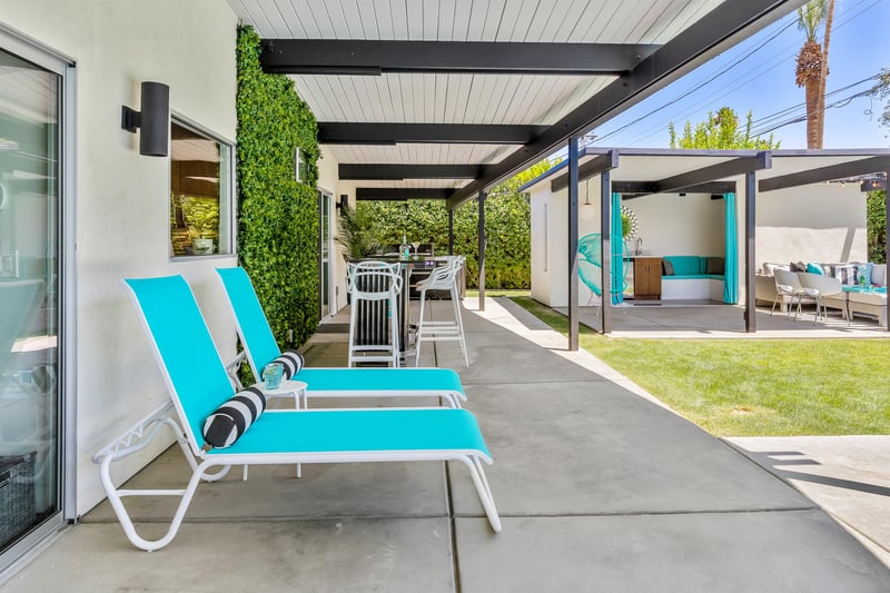 Lounge chairs under the patio