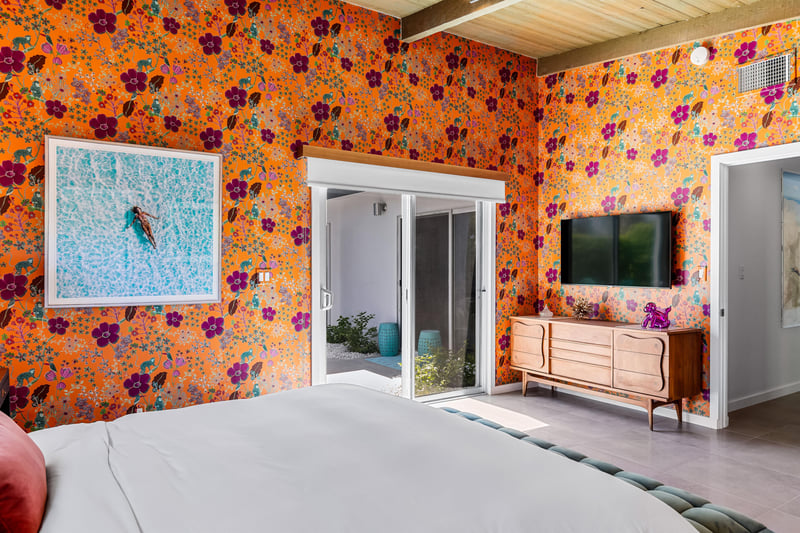 Colorful Floral Orange Wallpaper