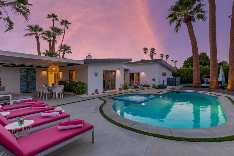 Pool Views And Pink Skies