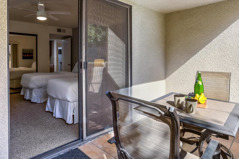 Guest bedroom with private patio